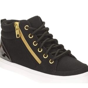 Wonder Nation Black Sneakers with Gold Zipper